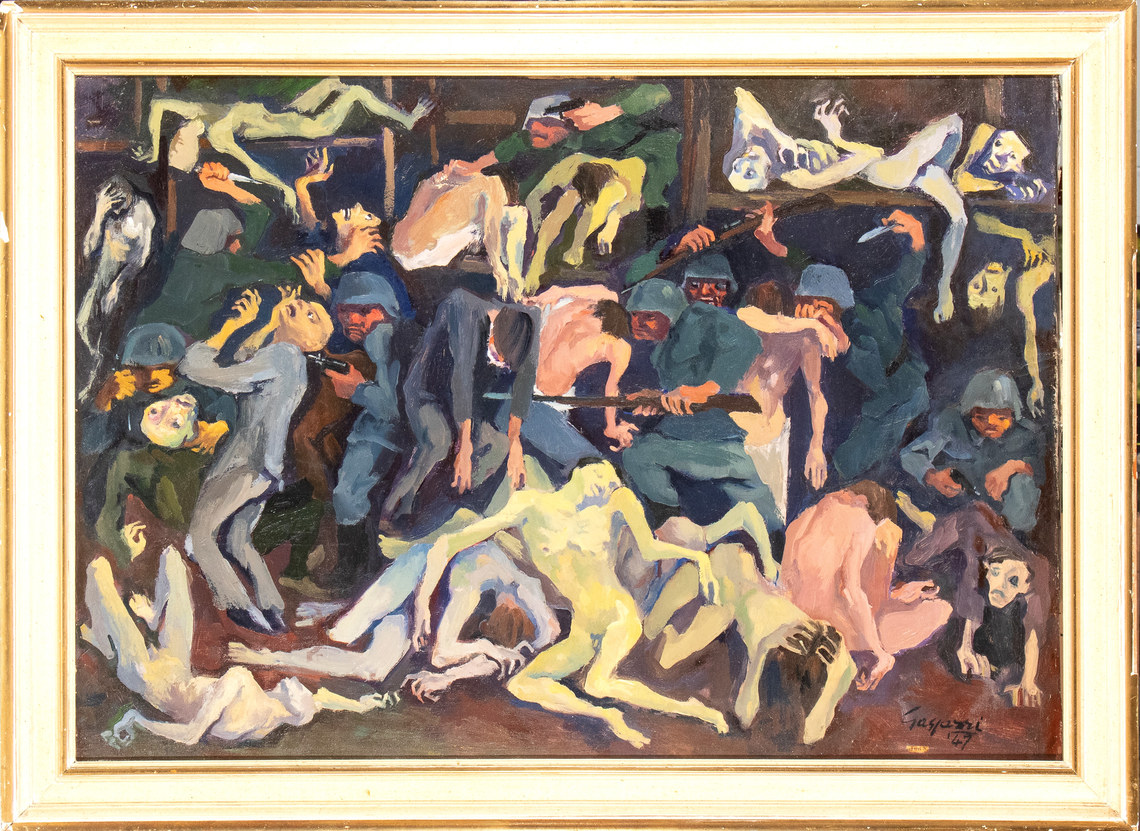 Nino Gasparri - Il massacro - olio su tela, 60 x 85 cm, 1947