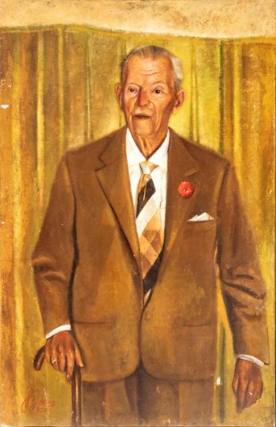Autore Anonimo, Ritratto maschile in abito elegante, olio su tela
