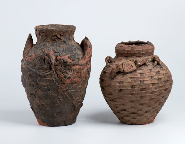 Two terracotta vases, Korea