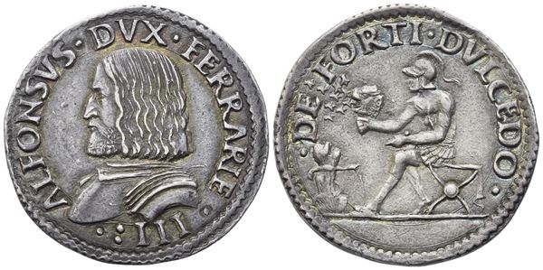 FERRARA. Alfonso I d'Este (1505-1534). Testone; Ag (9,66 g; 28,75 mm)