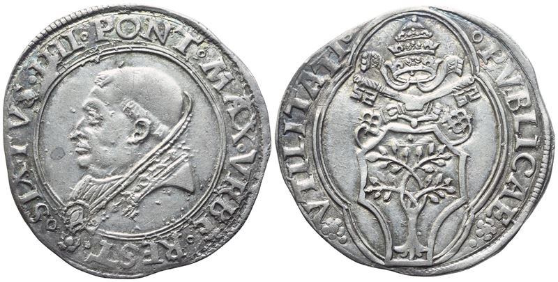 Sisto IV, Grosso pontificio di Roma (1471–1484), Ag