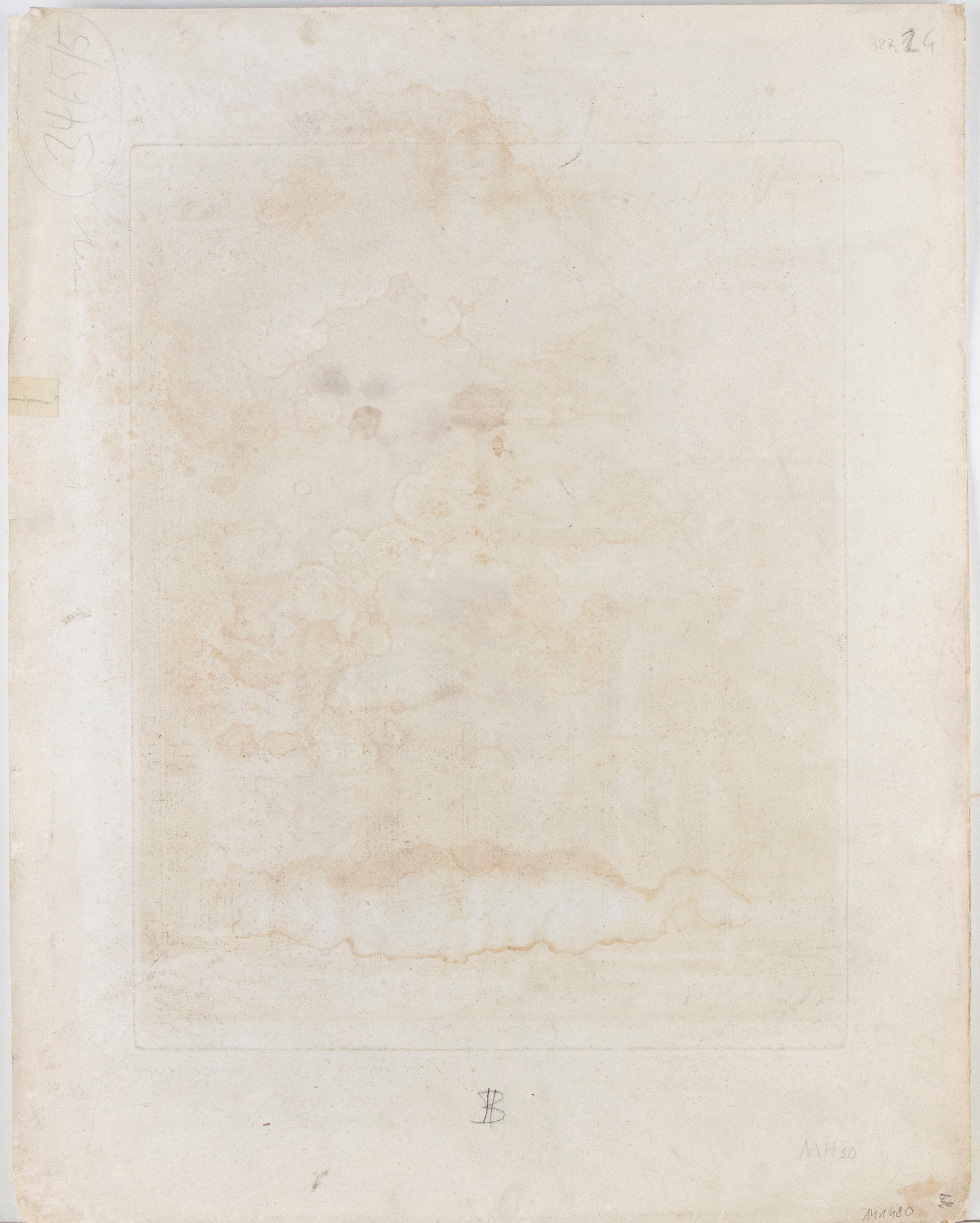 Luigi Rossini - Veduta del Tempio di Remo, acquaforte