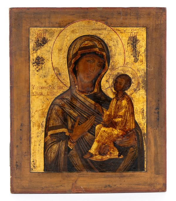 Russian icon depicting the Mother of God of Tikhvin