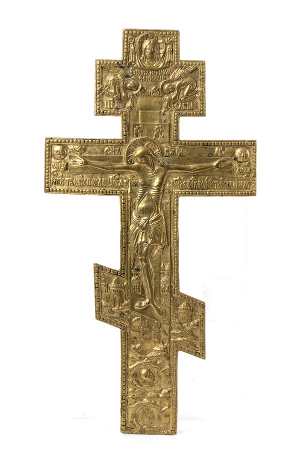 Russian Orthodox cross depicting the Crucifixion