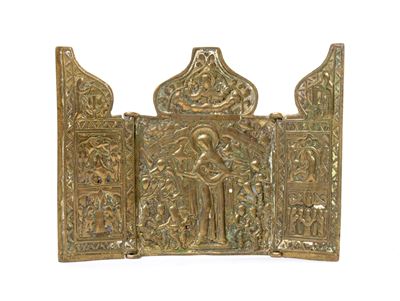 Fusione in bronzo, Trittico da viaggio raffigurante la Madre della Consolazione