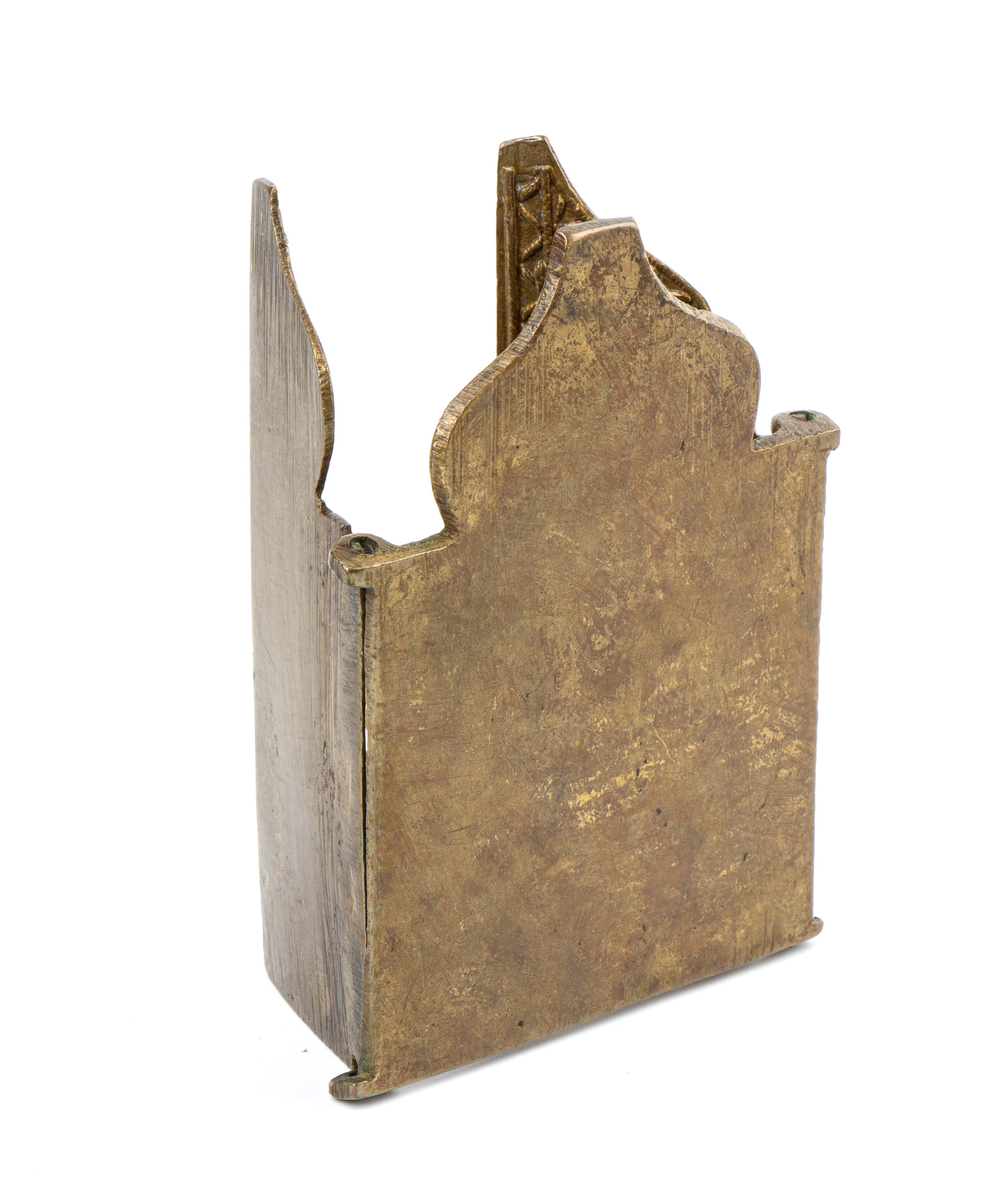 Fusione in bronzo, Trittico da viaggio raffigurante San Nicola di Mozajsk, XIX secolo