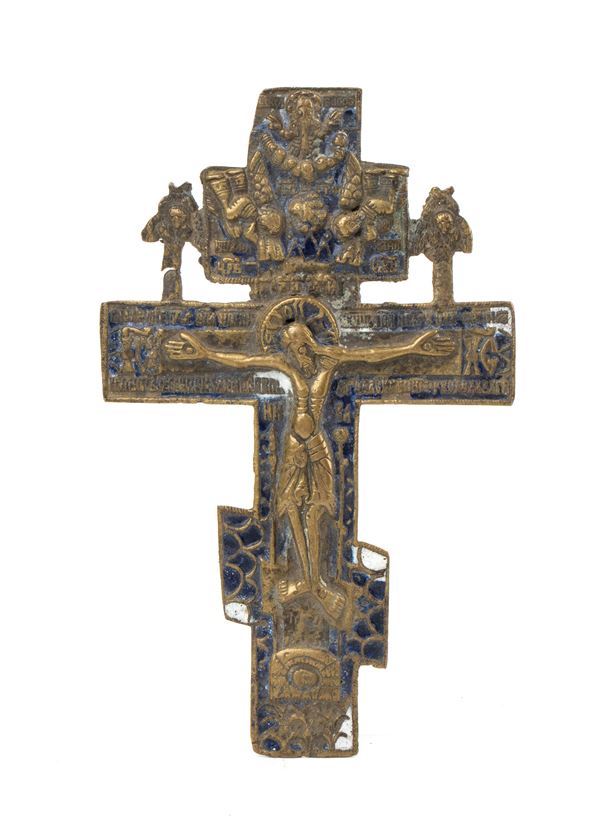 Cross-shaped icon depicting the Crucifixion