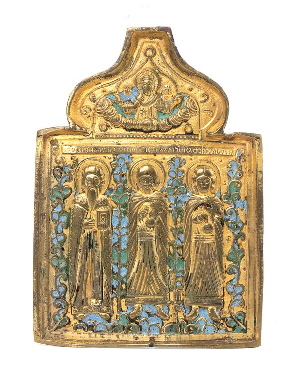 Travel icon depicting the Three Holy Hierarchs