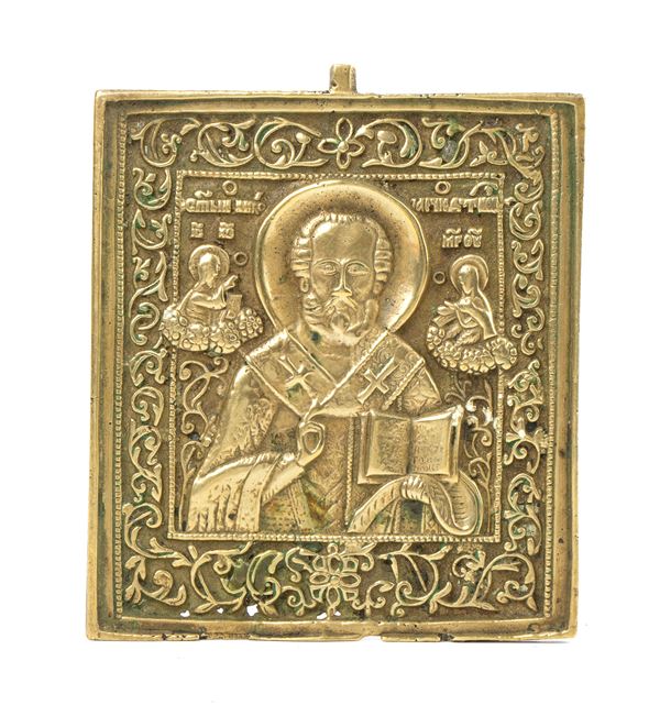 Icona da viaggio raffigurante San Nicola di Mira 