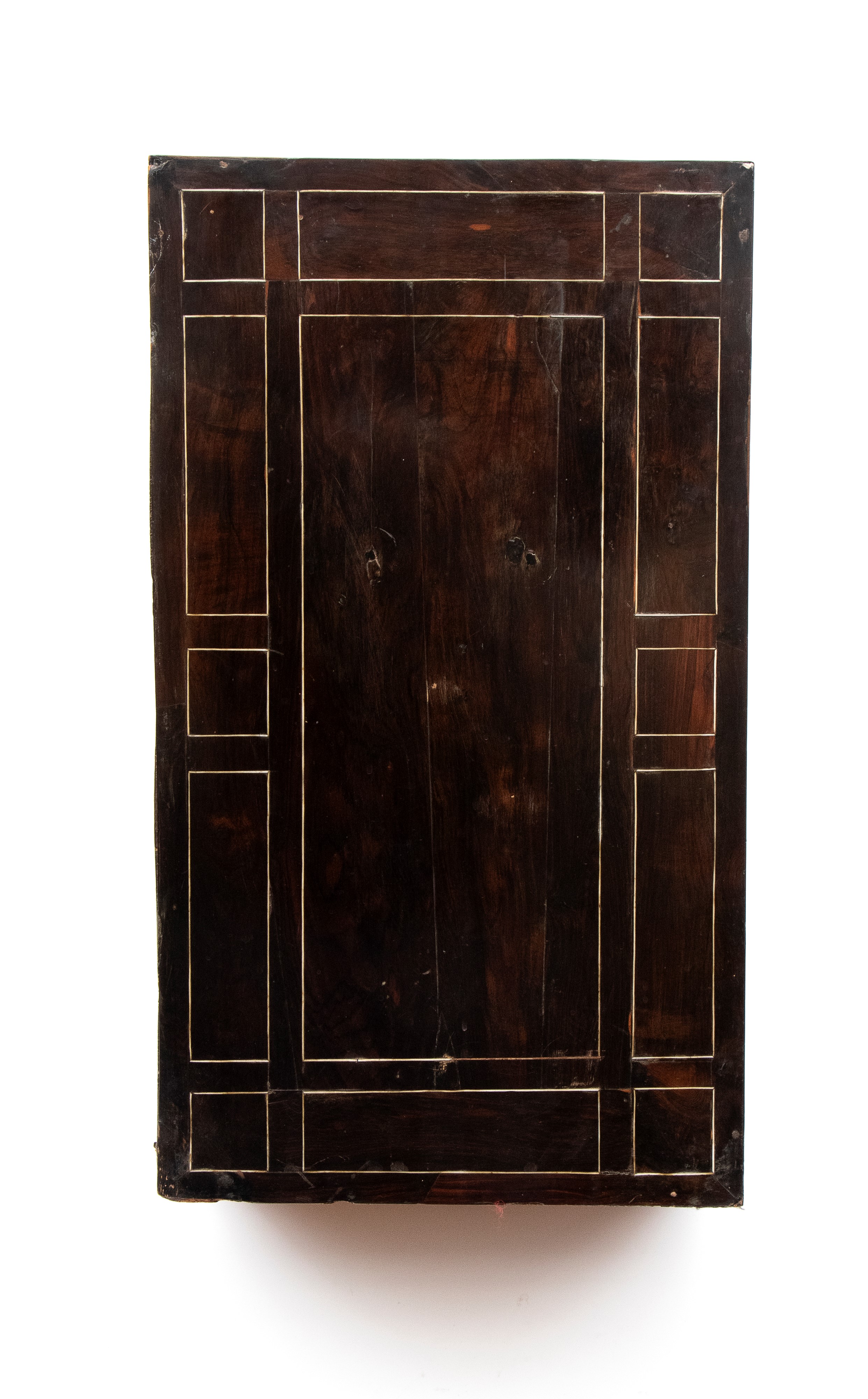 Stipo monetiere in legno ebanizzato con intarsi in osso