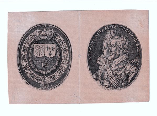 Simon van de Passe - Enrico IV, re di Francia, e Maria di Medici, da una medaglia d'argento