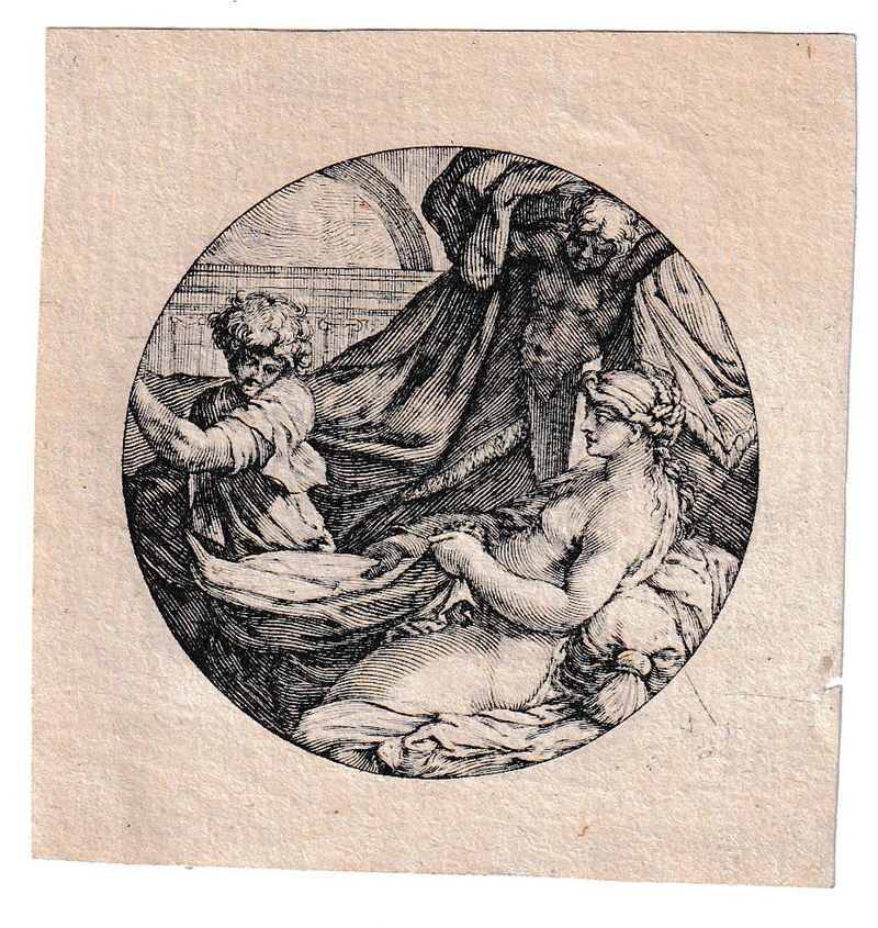 Progetto per una cassa di orologio: Giuseppe e la moglie di Putifarre