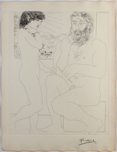 Sculpteur et Modèle debout, acquaforte del 1933