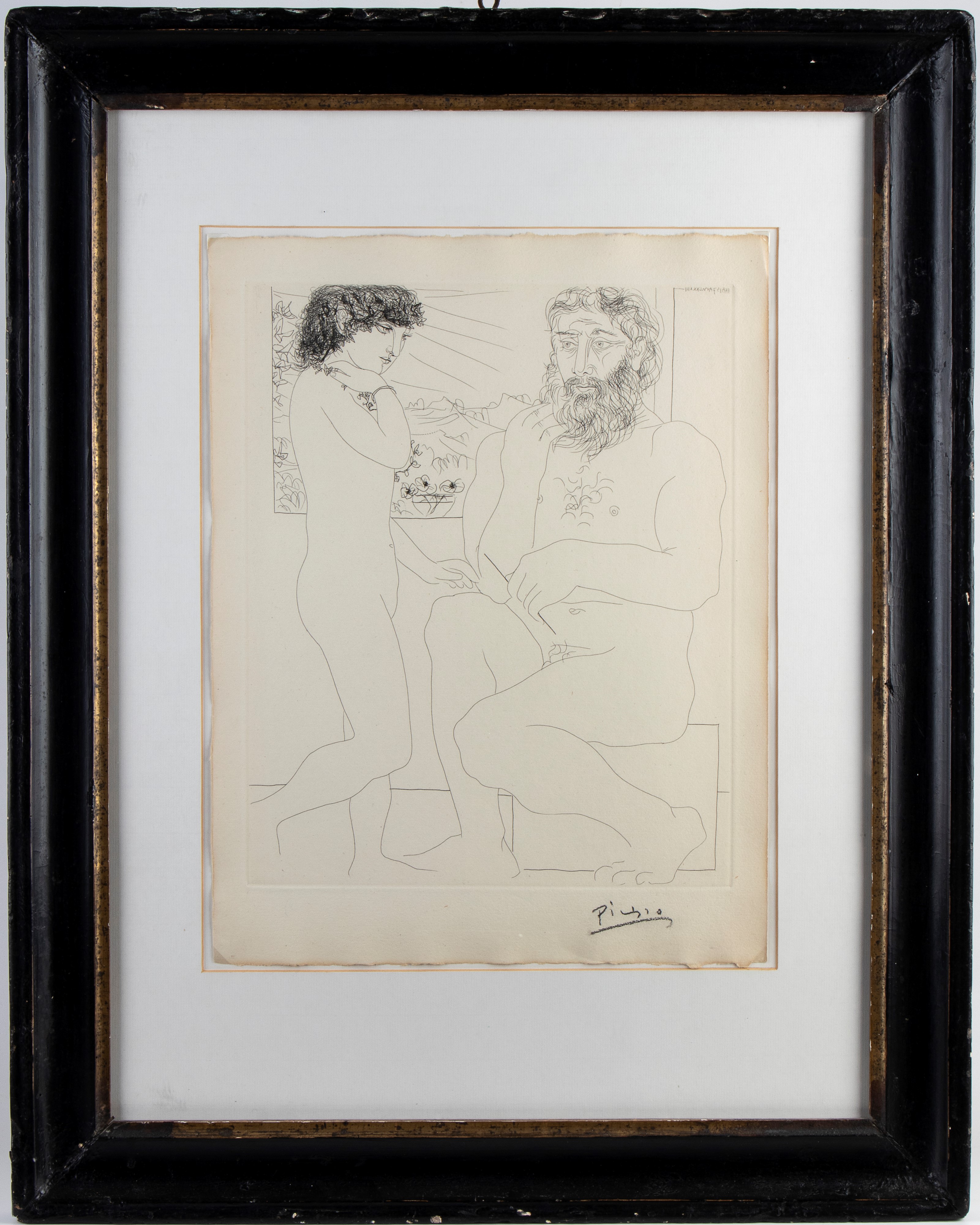 Pablo Picasso - Sculpteur et Modèle debout, acquaforte del 1933
