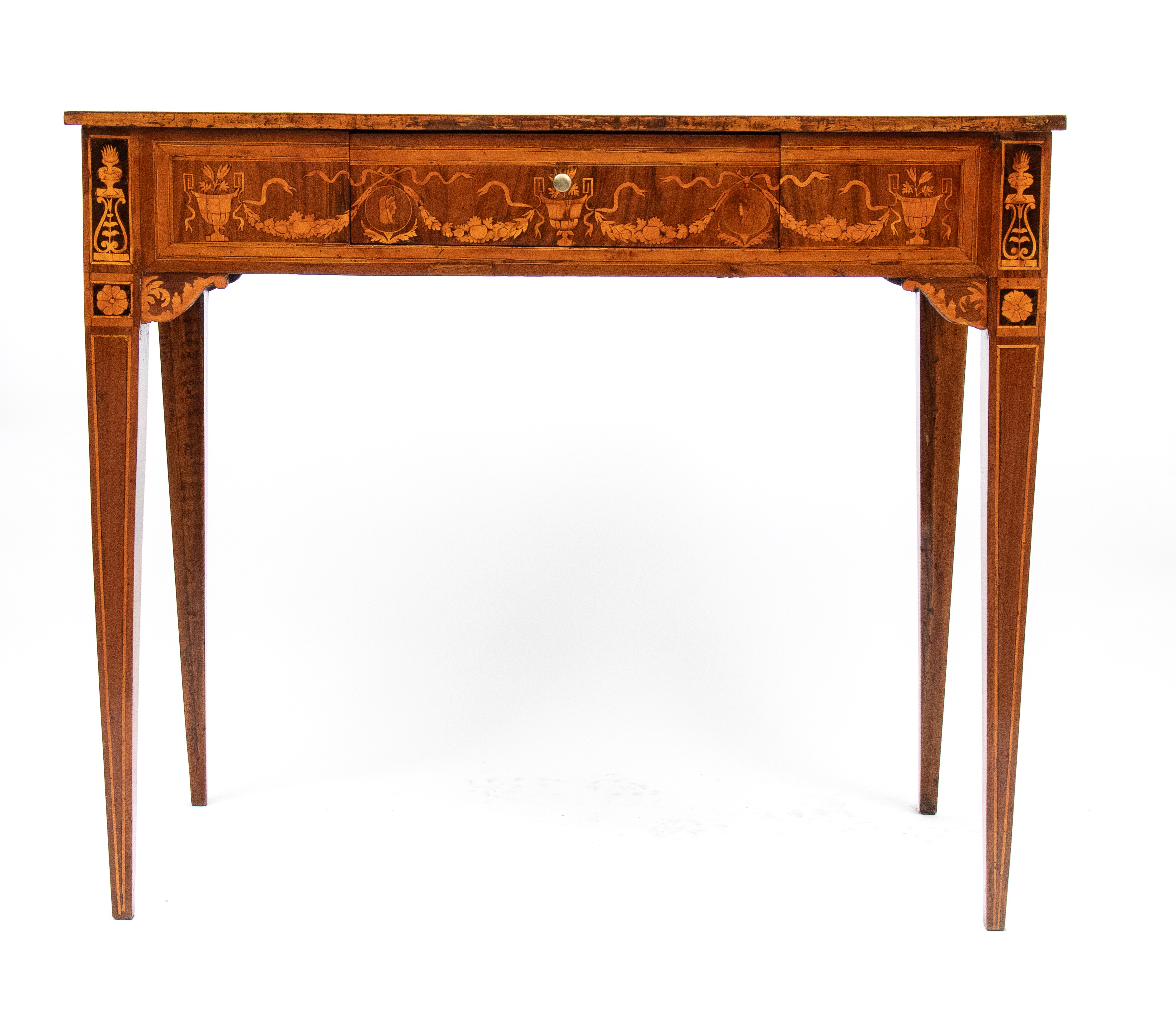 Tavolo scrittoio intarsiato Luigi XVI