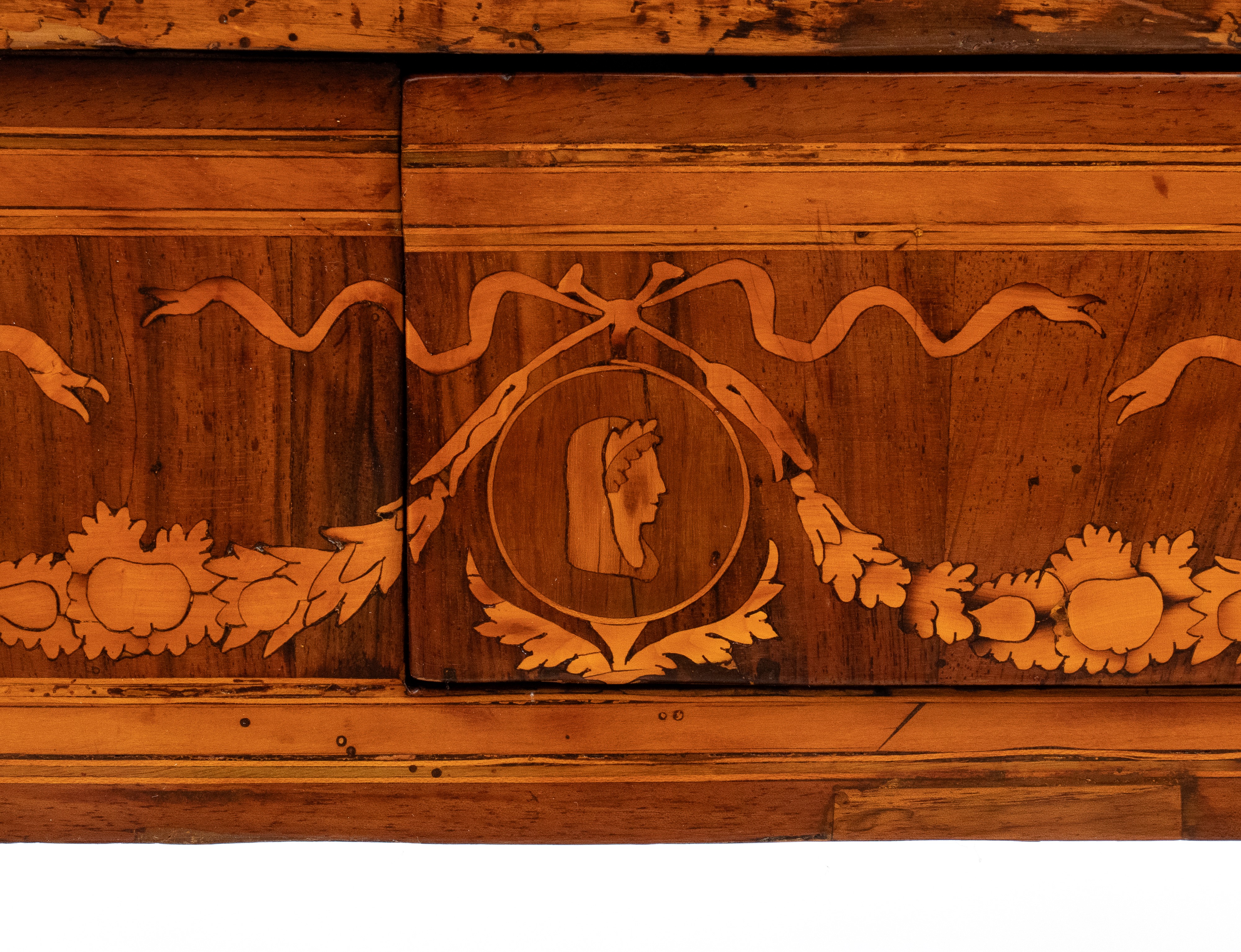 Tavolo scrittoio intarsiato Luigi XVI