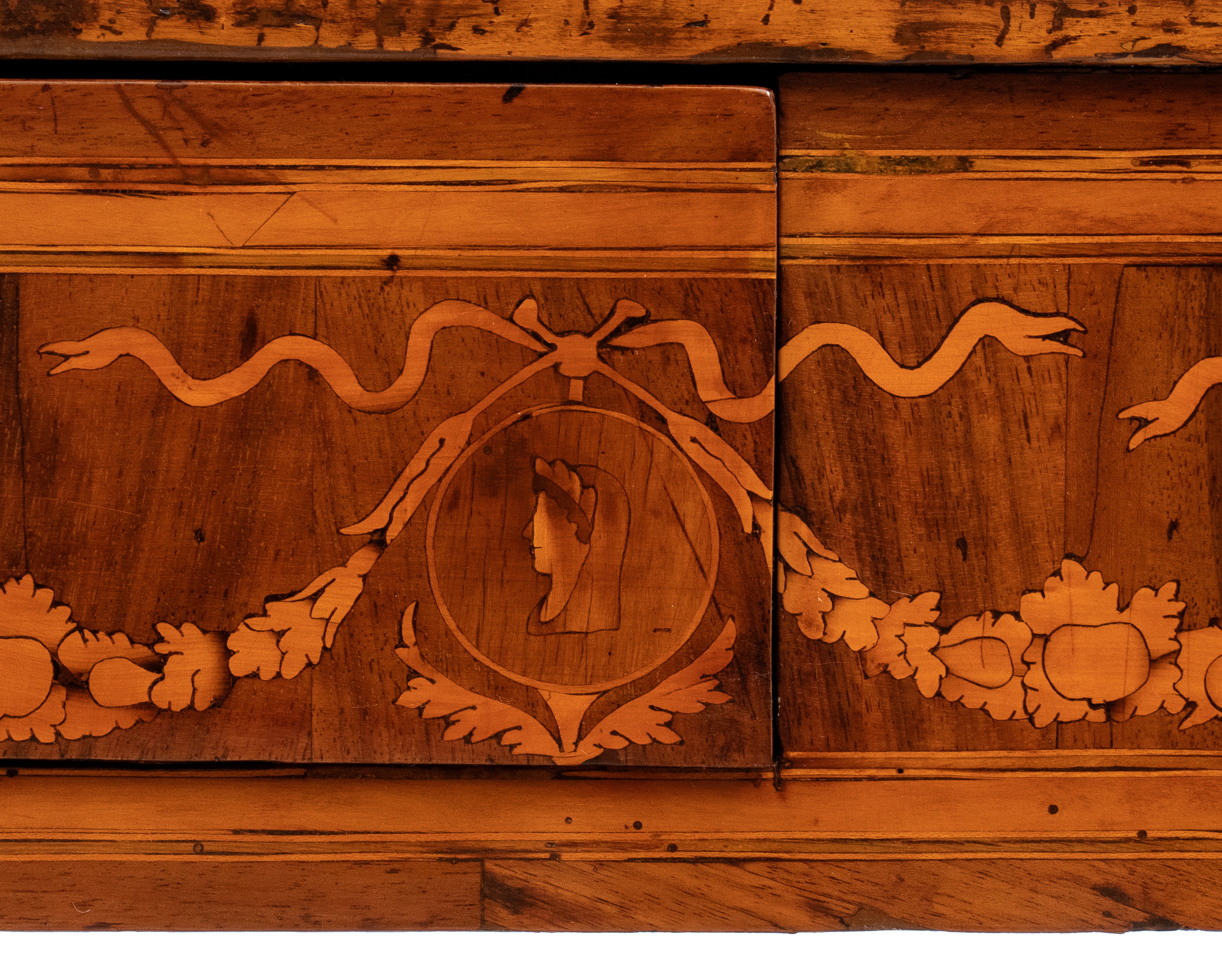 Tavolo scrittoio intarsiato Luigi XVI