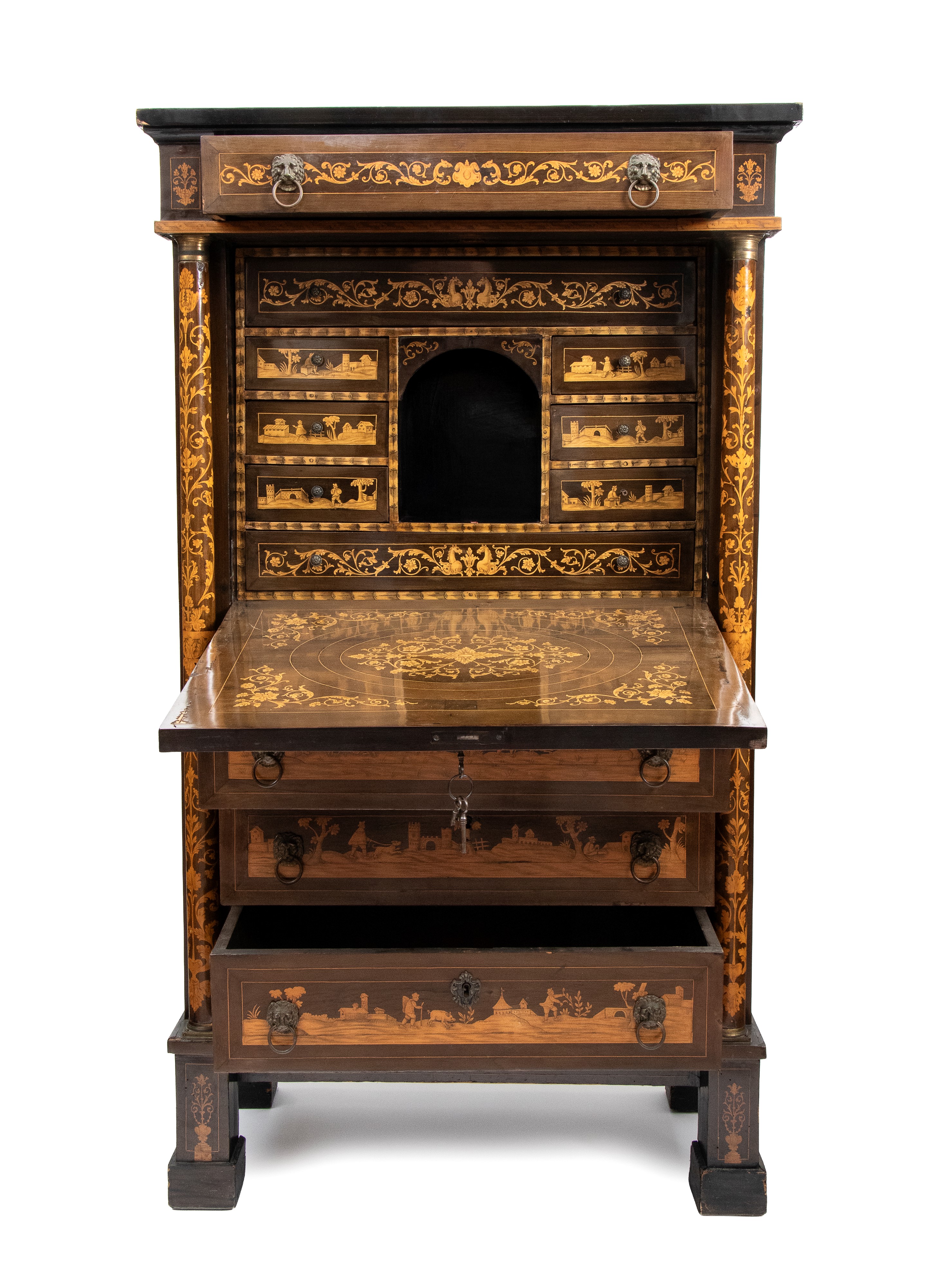 Secretaire a ribalta intarsiato