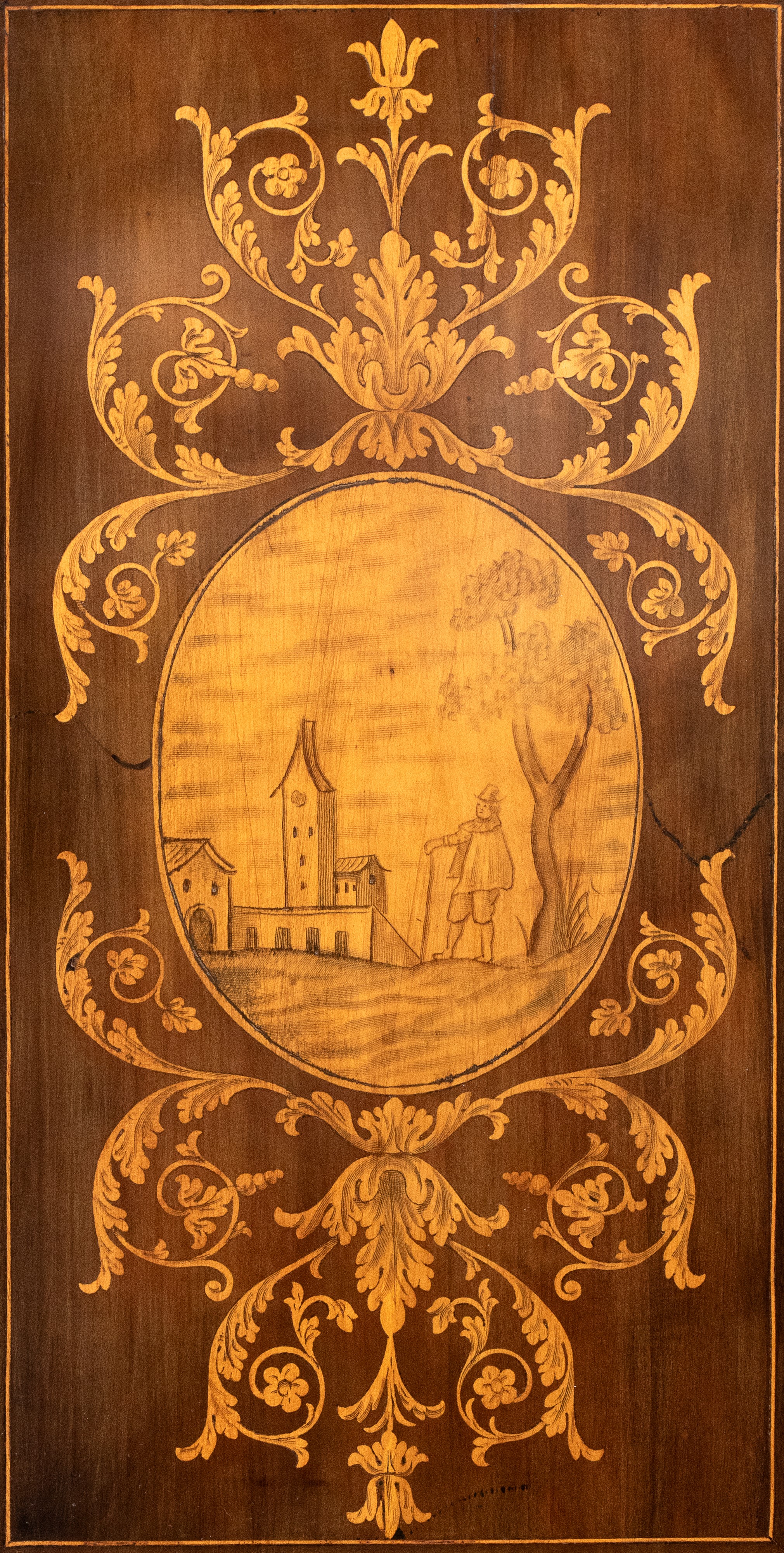 Secretaire a ribalta intarsiato