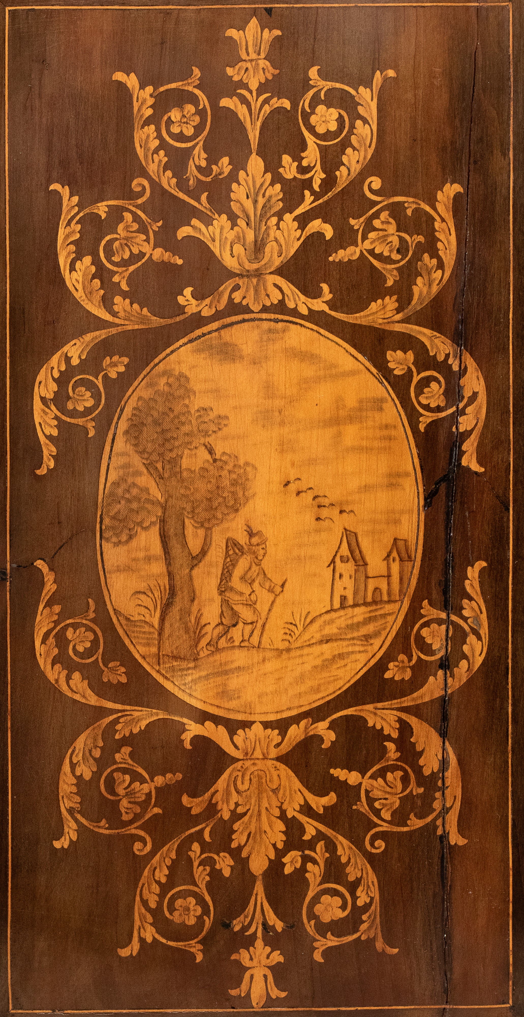 Secretaire a ribalta intarsiato