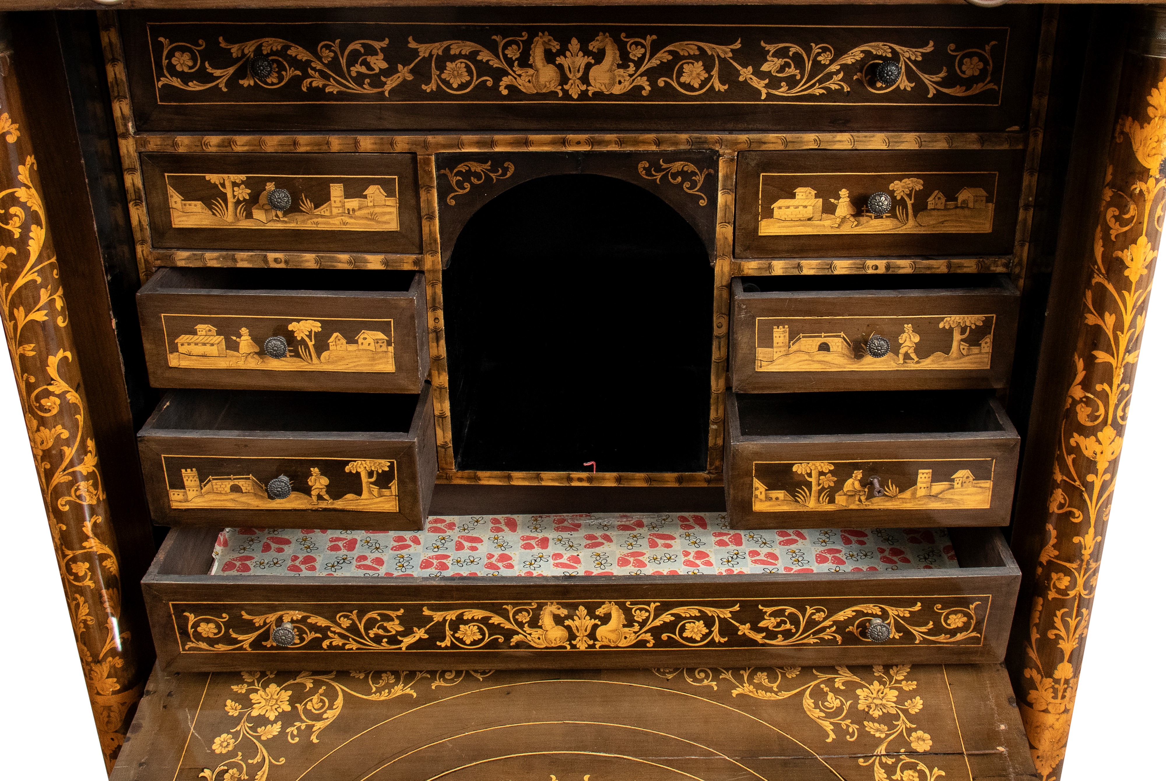 Secretaire a ribalta intarsiato