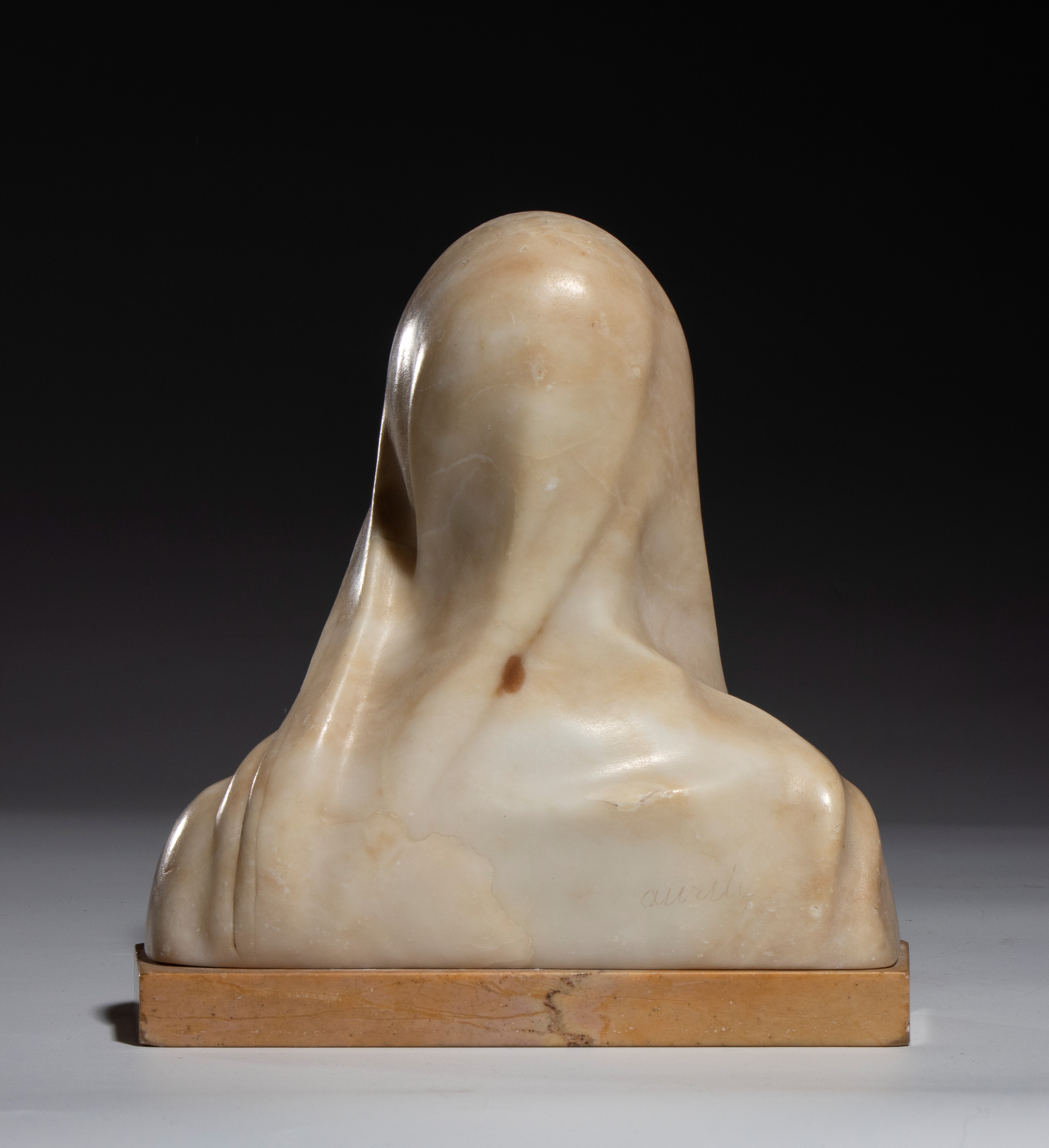 Aurili Richard - Busto della Vergine, inizio XIX secolo, scultura in marmo, 21 x 20 x 10 cm