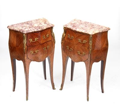 Coppia di comodini, stile Luigi XV, Francia XIX secolo
