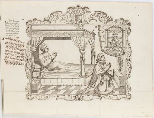 Stampa devozionale: Voto d'argento di Lucrezia Tomacelli e Filippo I Colonna