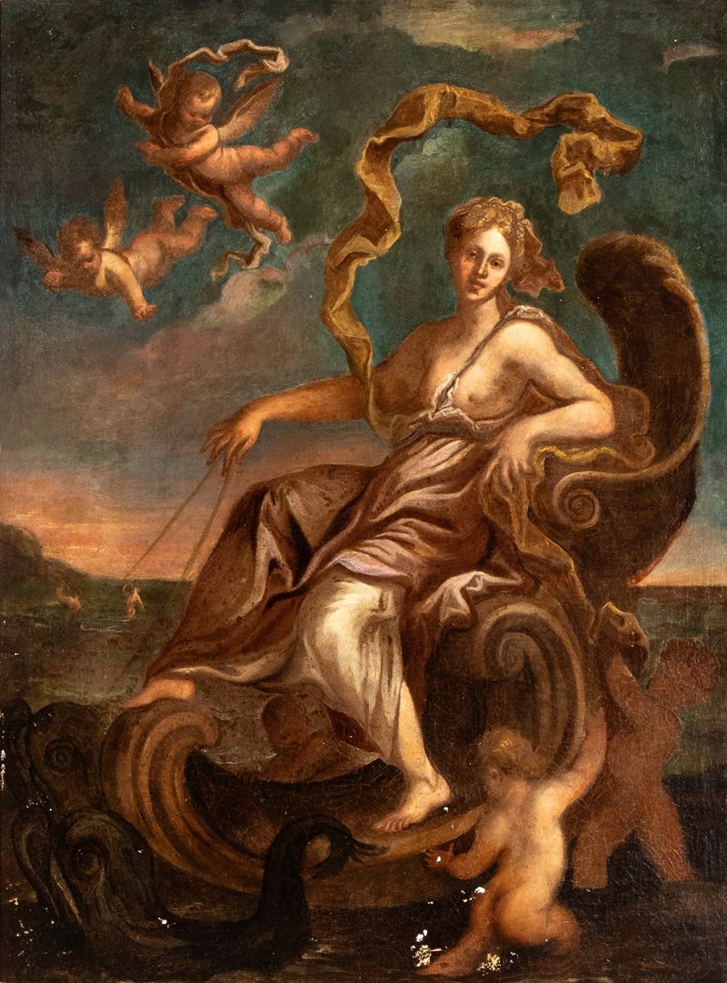 Scuola napoletana del XVIII secolo, Trionfo di Galatea, olio su tela