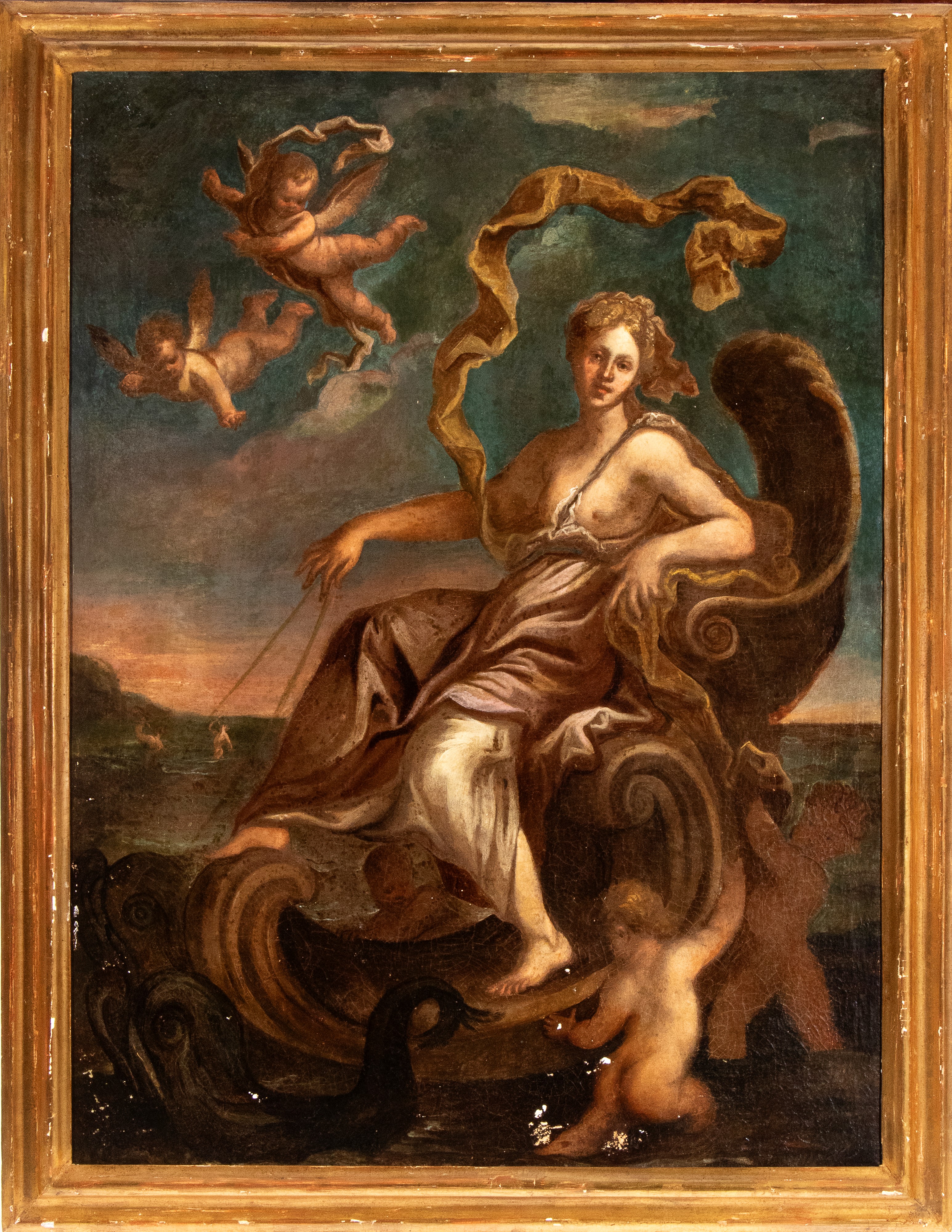 Scuola napoletana del XVIII secolo, Trionfo di Galatea, olio su tela
