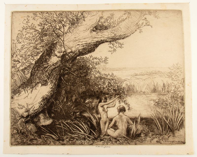 Donald Shaw Maclaughlan - The Enchanted Pod, xilografia del 1920