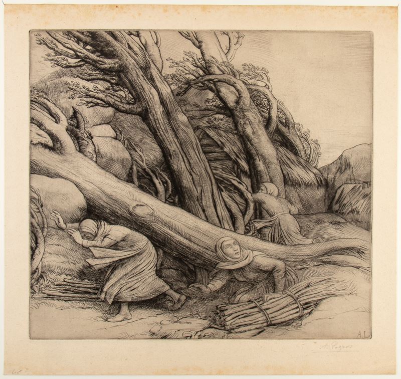 Alphonse Legros - Le Typhon (Tornado), impressione su carta vergata