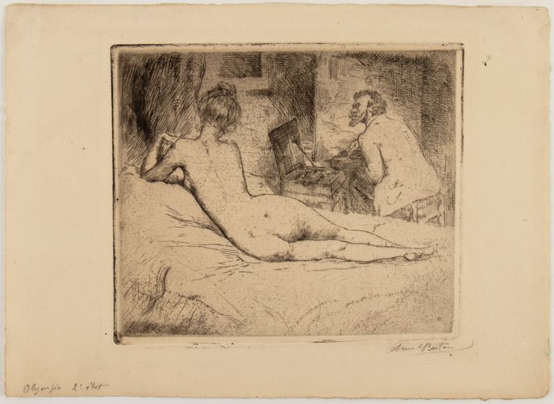 Armand Berton - Olympia - Acquaforte, puntasecca e acquatinta