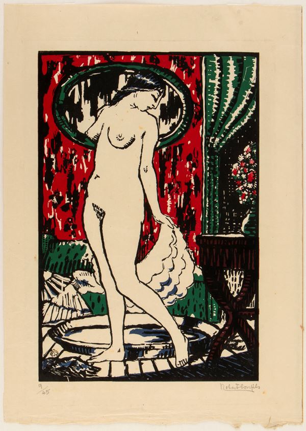 Studio di un nudo in piedi