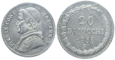 Stato Pontificio, Pio IX, 20 Baiocchi 1856