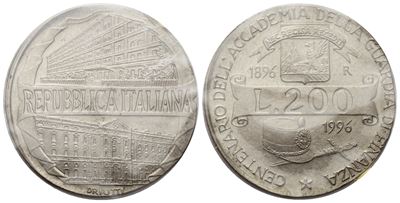 Repubblica Italiana (Monetazione in Lire), 200 Lire 1996 "Guardia di Finanza", Ae