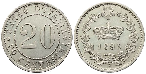 REGNO D'ITALIA. Umberto I (1878-1900), 20 Centesimi 1895; CuNi (4 g; 20,6 mm)