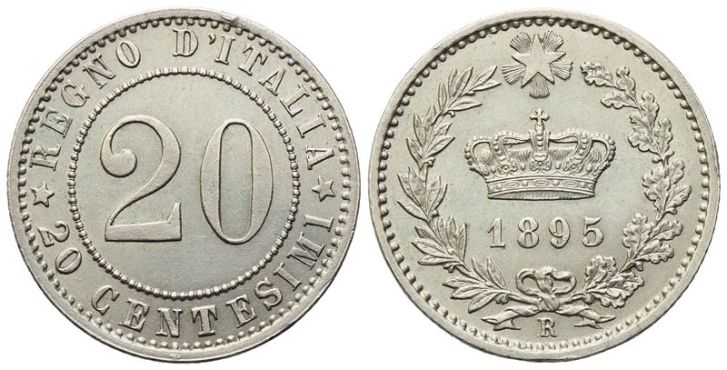 Regno d’Italia, Umberto I, 20 Centesimi 1895