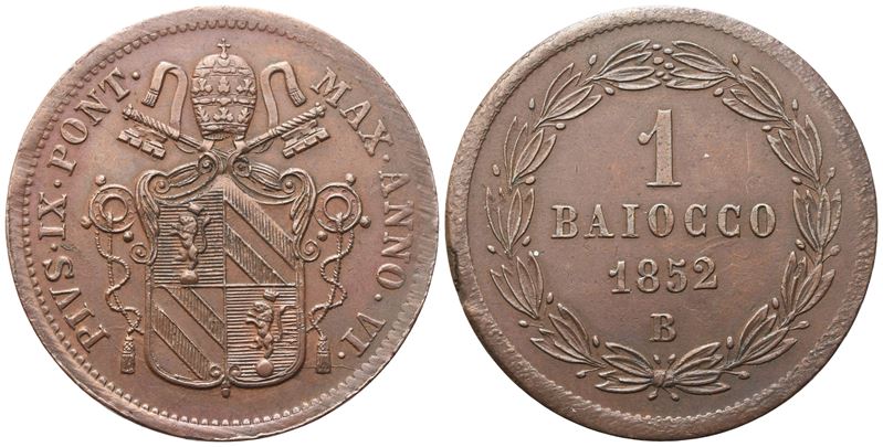 Pio IX (1846-1870), Baiocco pontificio 1852