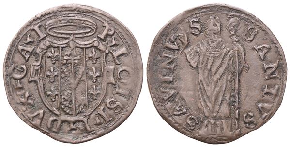 CASTRO. Pier Luigi Farnese (1545-1547). Quattrino; Æ (0,62 g; 17,6 mm)