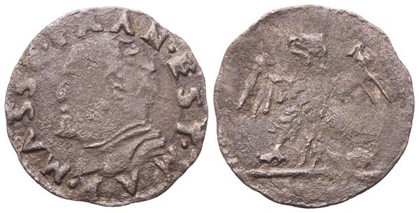 MASSA LOMBARDA. Francesco d'Este (1550-1578). Sesino; Æ (0,75 g; 16,4 mm)