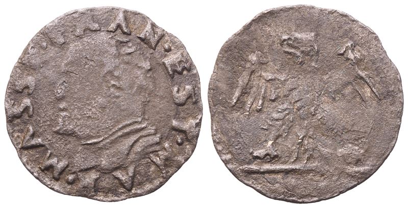 MASSA LOMBARDA. Francesco d'Este (1550-1578). Sesino; Æ (0,75 g; 16,4 mm)
