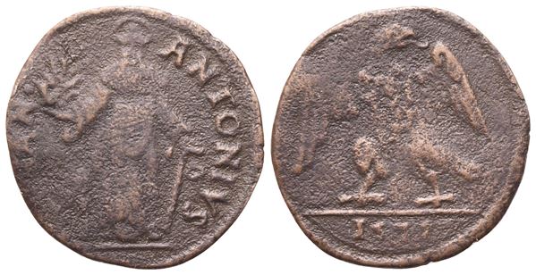 MASSA LOMBARDA. Francesco d'Este (1550-1578). Sesino 1578; Æ (1,10 g; 16,5 mm)