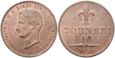 Francesco II di Borbone, Napoli, 10 Tornesi 1859