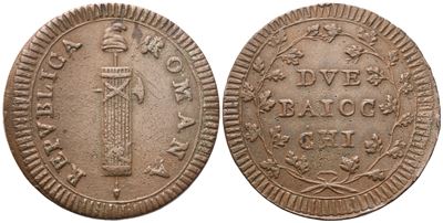 Repubblica Romana, Roma. Prima Repubblica Romana (1798-1799), 2 Baiocchi, rame
