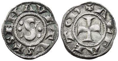 Siena, Denaro piccolo (post 1250) – Mi (0,68 g; 13,5 mm)