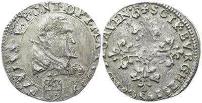 Paolo V, STATO PONTIFICIO: Mezzo Franco (Avignone), 1609, argento