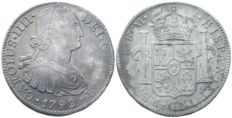 Messico, Carlo IV (1788-1808) – 8 Reales 1792, argento
