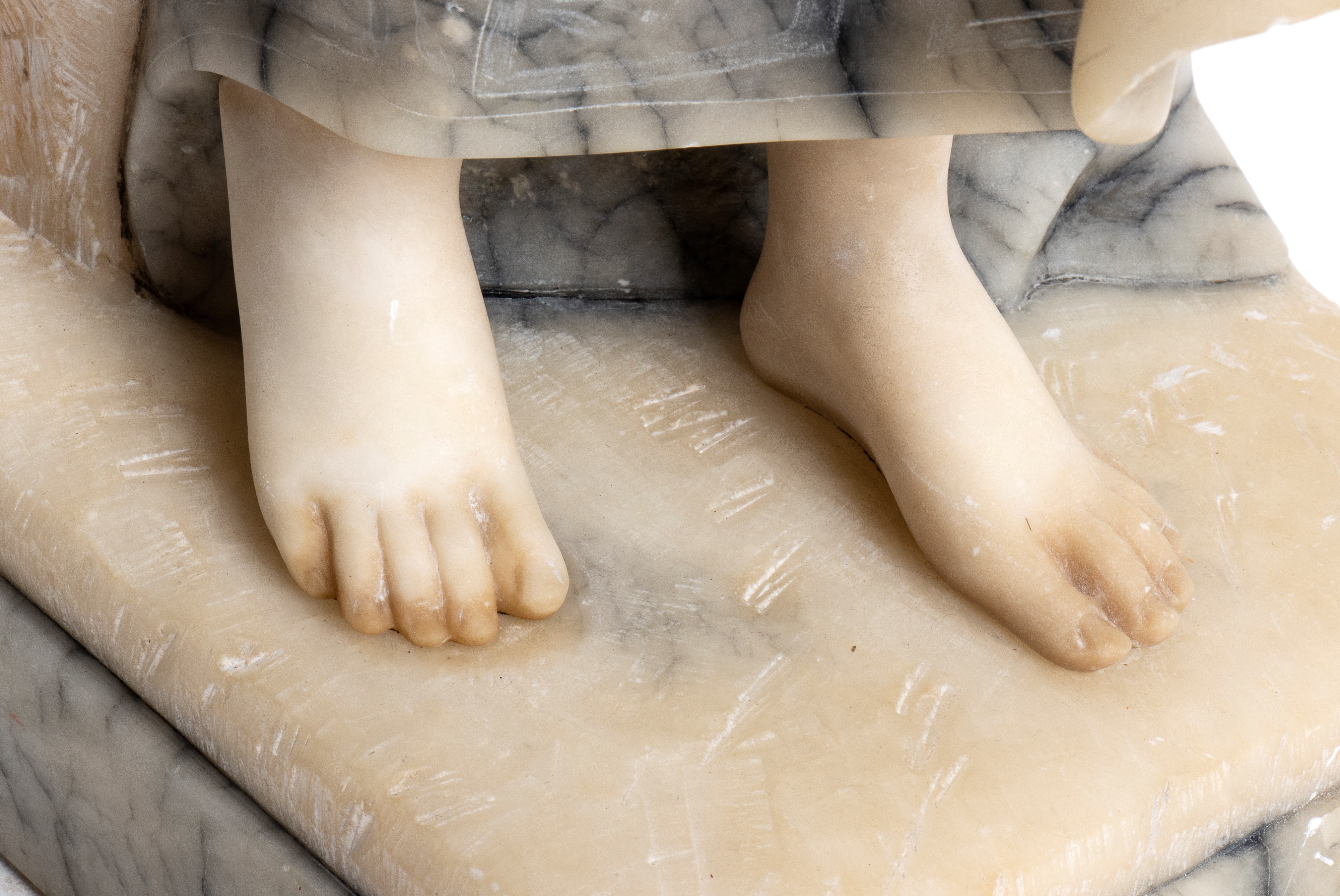 Scuola figurale italiana, Rebecca al pozzo, statua in alabastro (XX secolo)