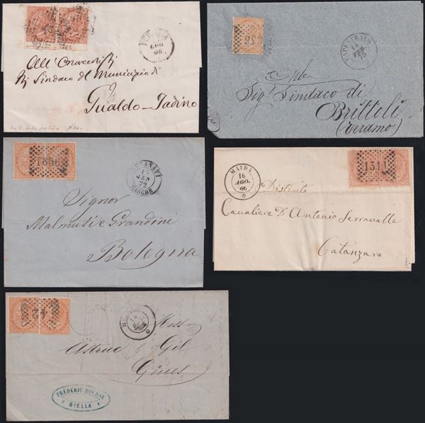 Kingdom - DLR 5 letters with various and interesting cancellations.